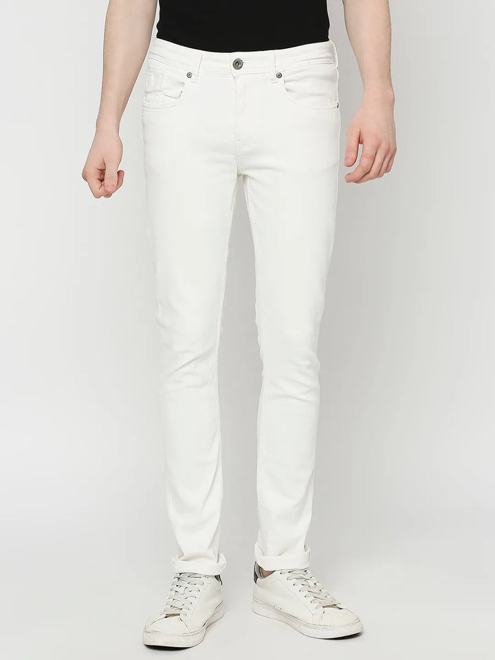 White Slim Fit Denim for Men