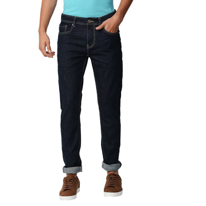 Blue Slim Fit Denim for Men