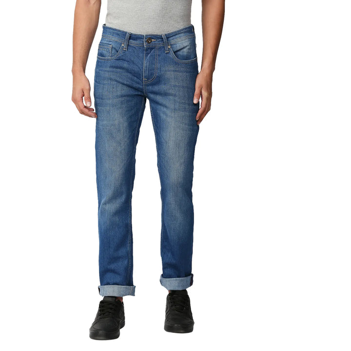 Blue Slim Straight Fit Men's Denims