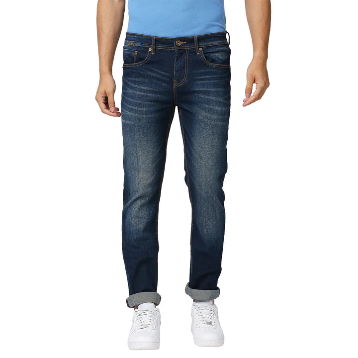 Blue Slim Straight Fit Men's Denims