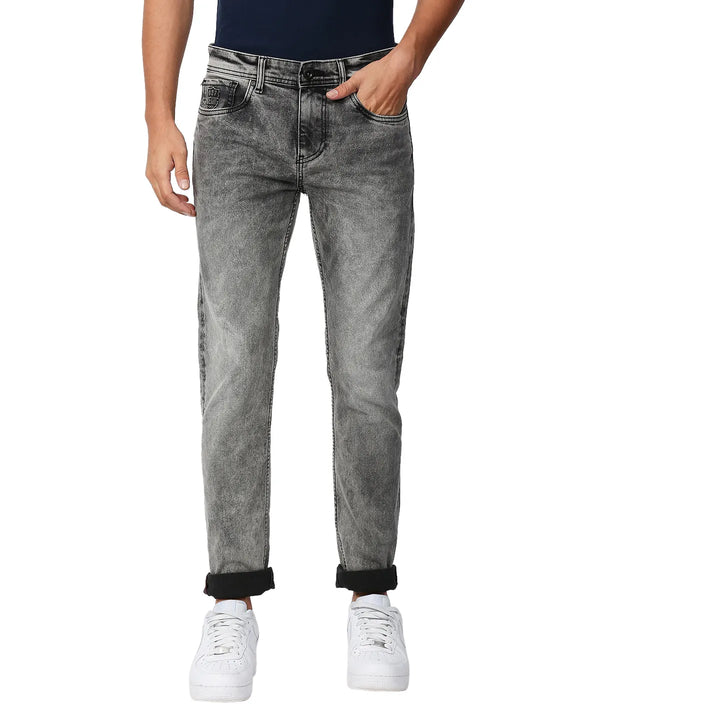 Grey Slim Fit Denim for Men