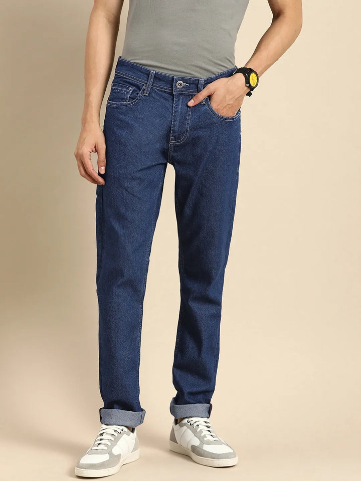 Blue Slim Fit Denim for Men