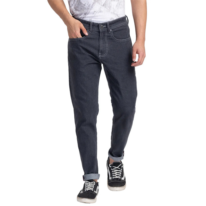 Blue Argon-Cropped Fit Denims for Men