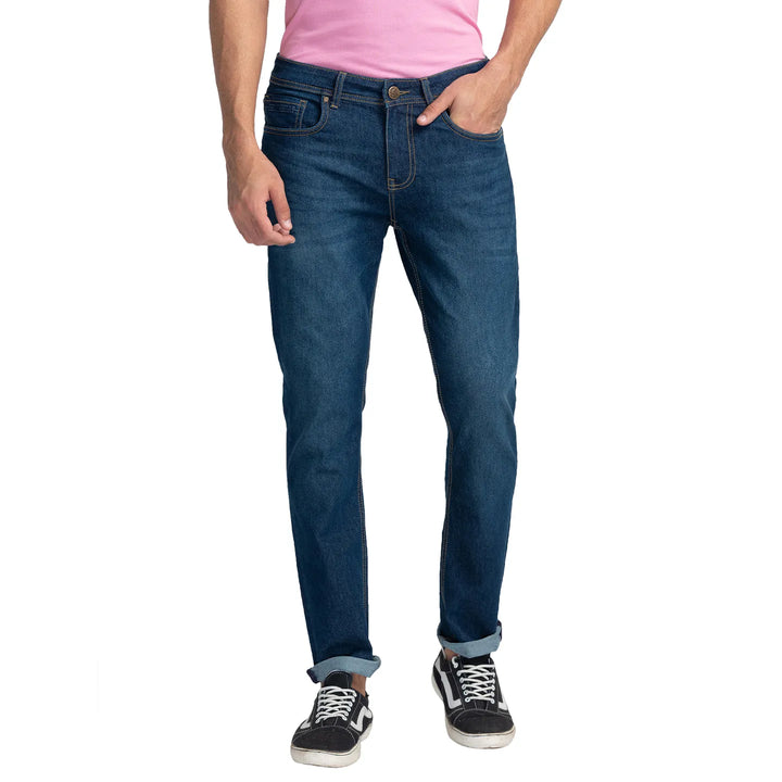 Blue Slim Straight Fit Men's Denims