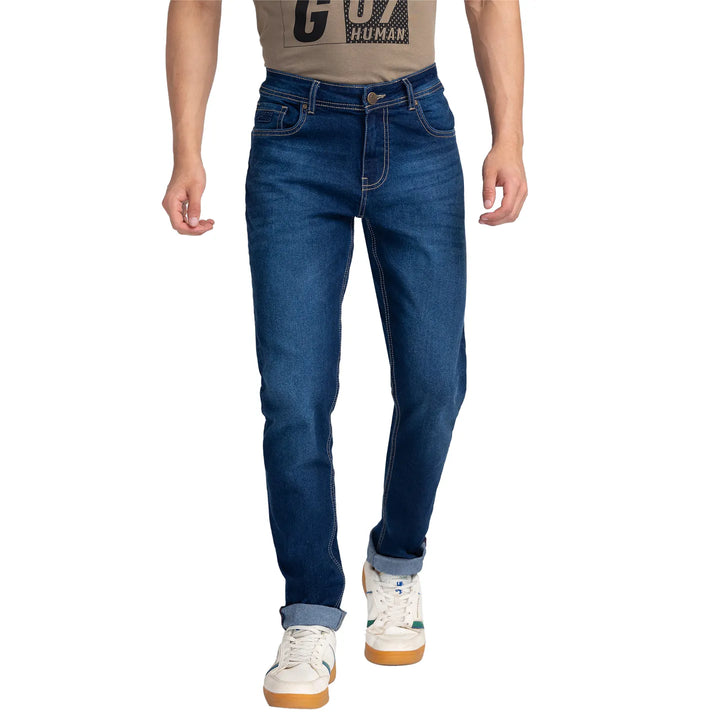 Blue Slim Fit Denim for Men