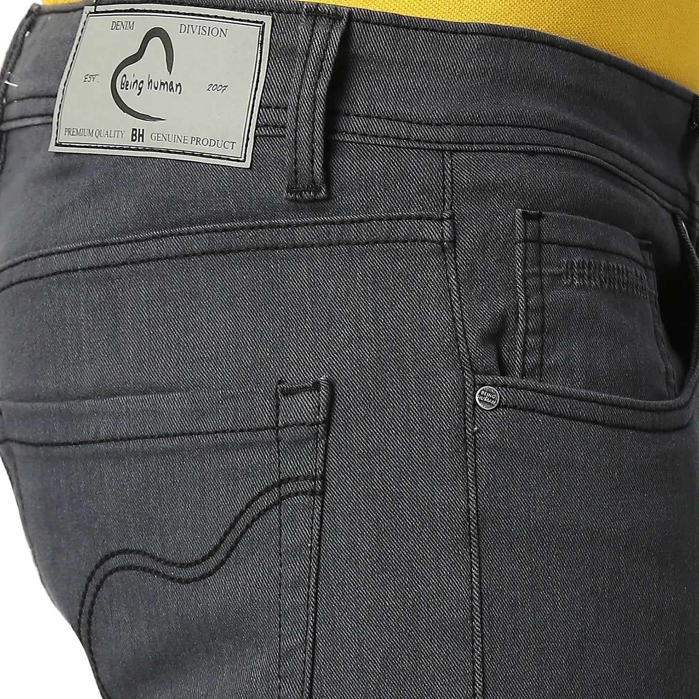 Grey Cropped Fit Men's Denims by Being Human Clothing