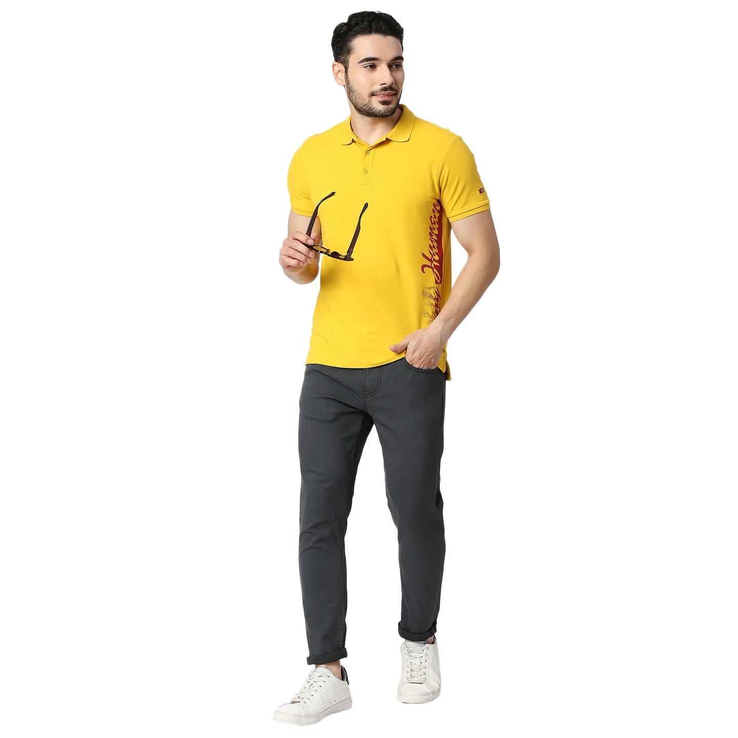Grey Cropped Fit Men's Denims by Being Human Clothing