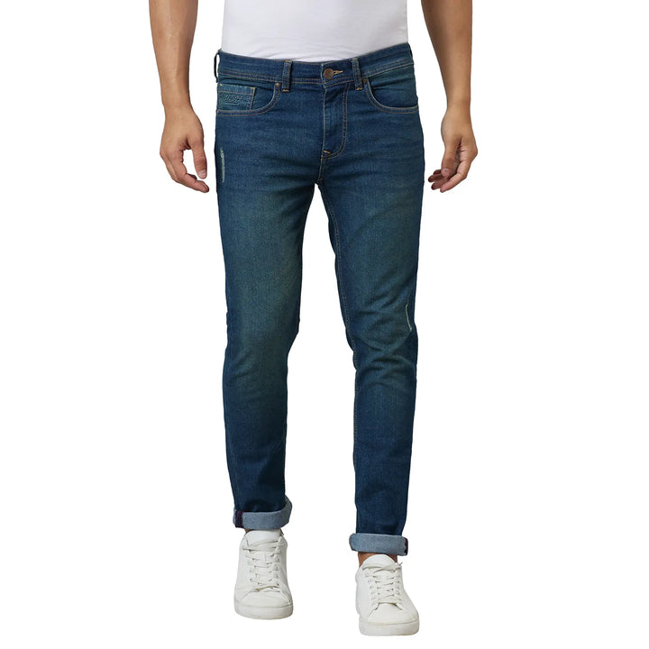 Blue Slim Fit Denim for Men