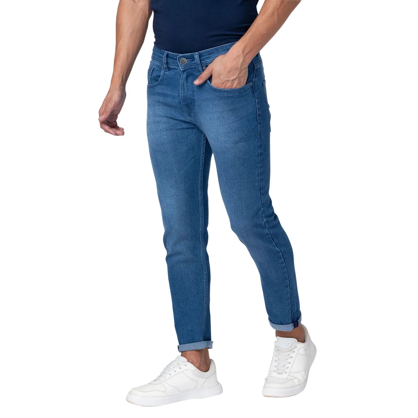 Blue Cropped Fit Men's Denims by Being Human Clothing