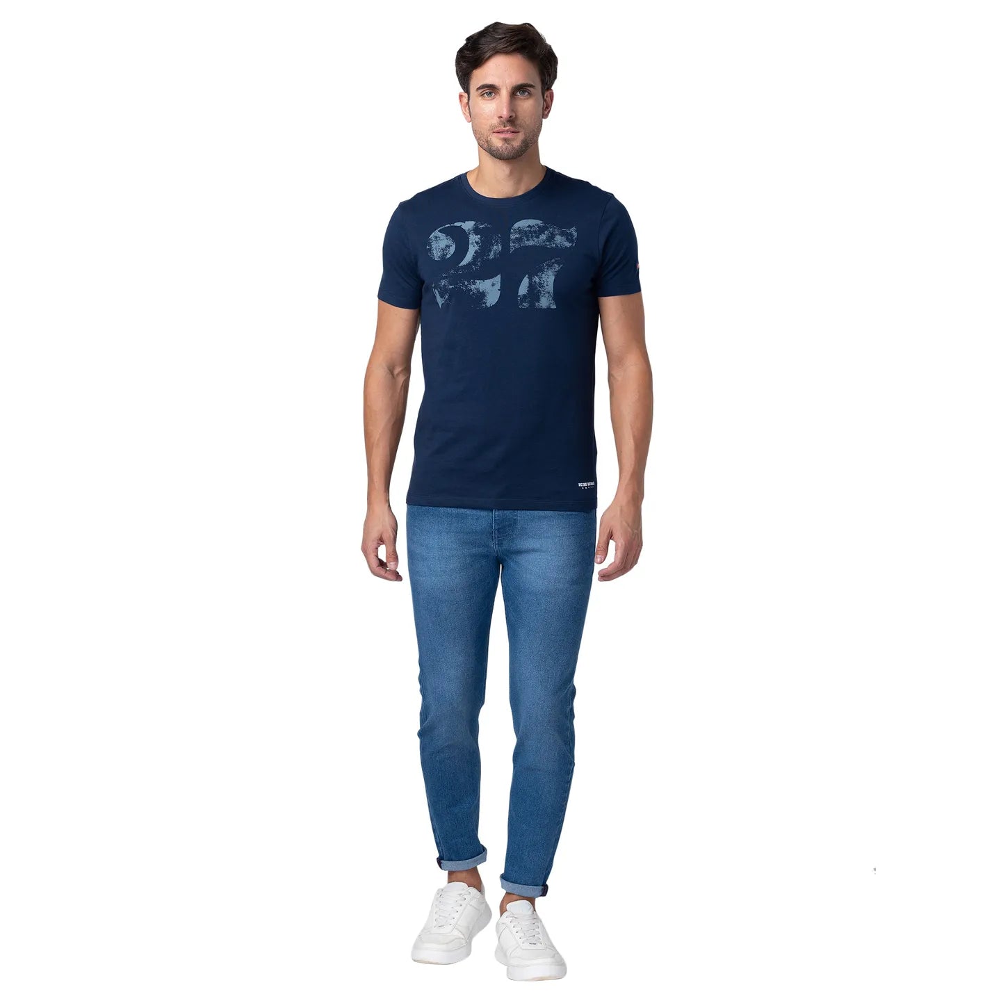 Blue Cropped Fit Men's Denims by Being Human Clothing