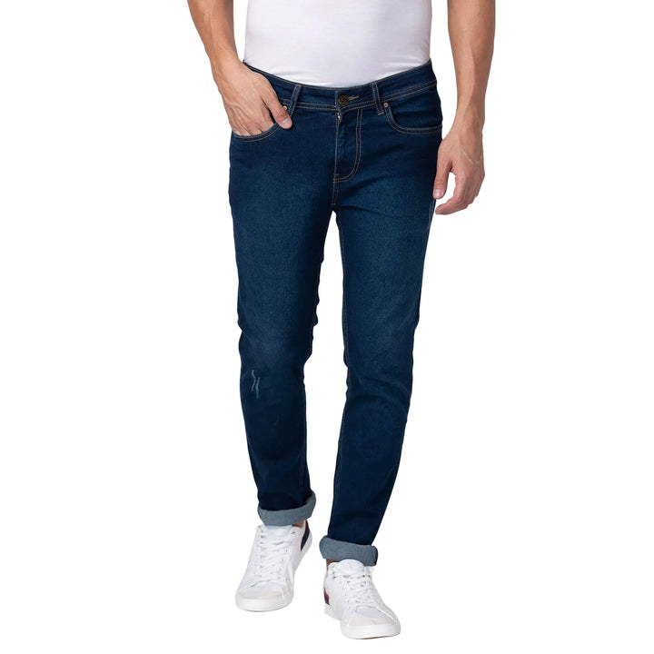 Blue Slim Fit Denim for Men