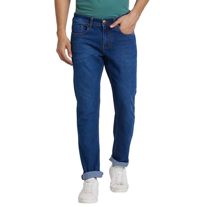 Blue Slim Straight Fit Men's Denims by Being Human Clothing