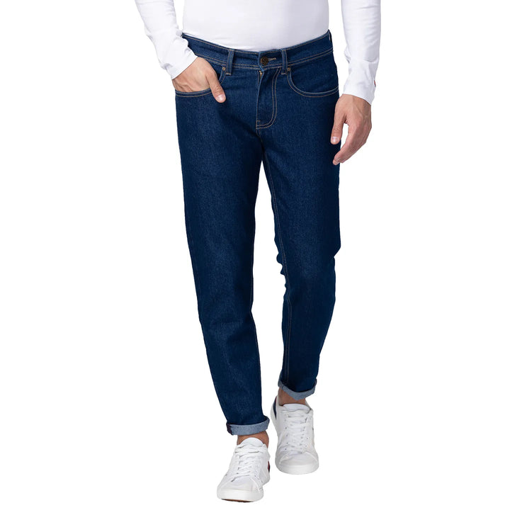 Blue Argon-Cropped Fit Denims for Men