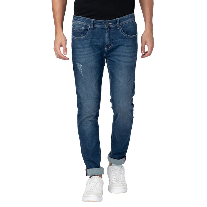 Blue Slim Fit Denim for Men