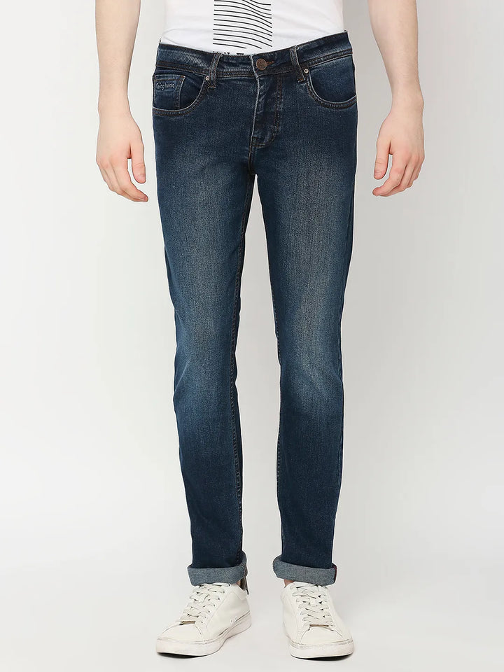 Blue Slim Fit Denim for Men