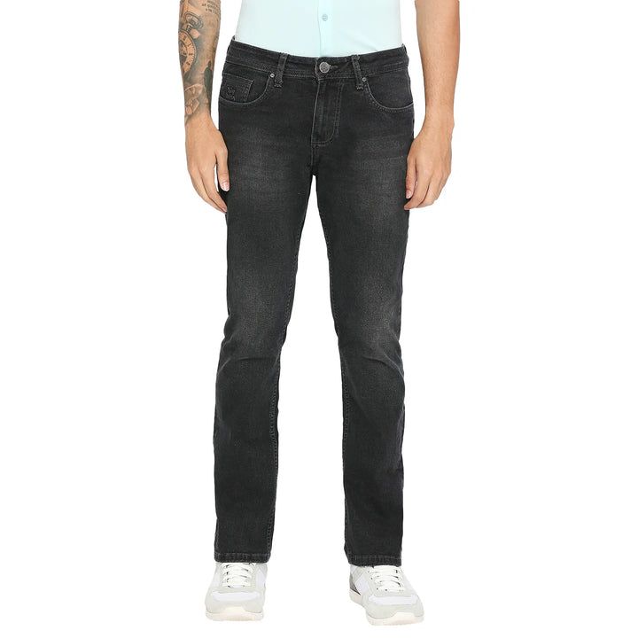 Black Slim Straight Fit Men's Denims