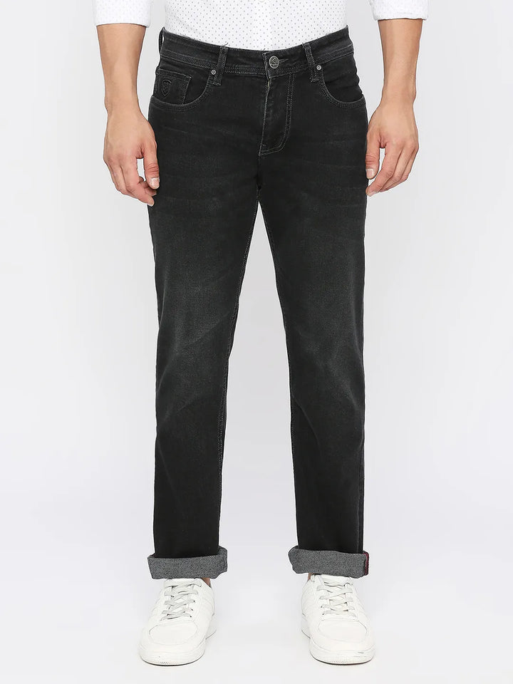 Black Slim Straight Fit Men's Denims