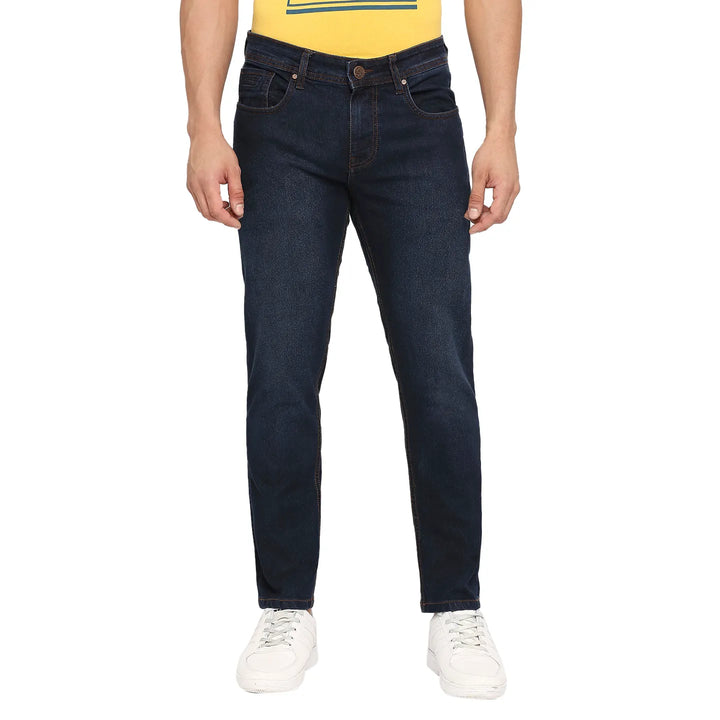Blue Argon-Cropped Fit Denims for Men