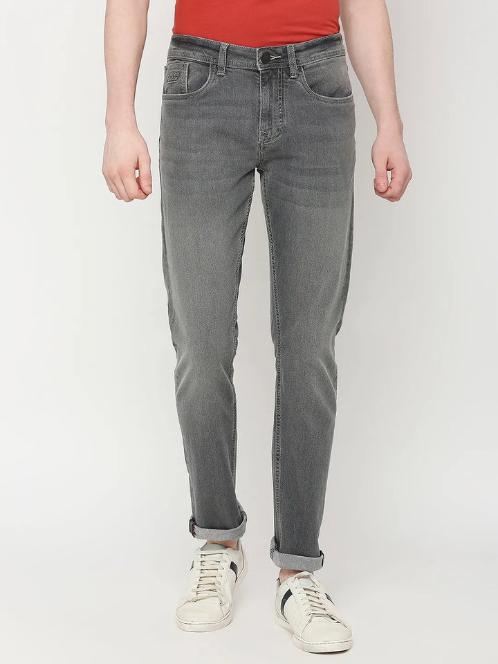Grey Slim Fit Denim for Men