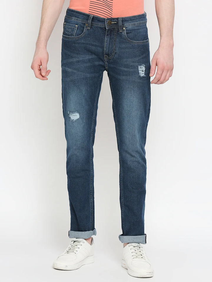 Blue Slim Fit Denim for Men