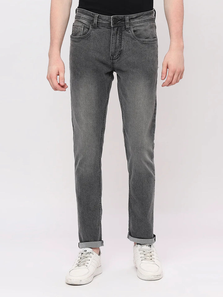 Grey Slim Fit Denim for Men