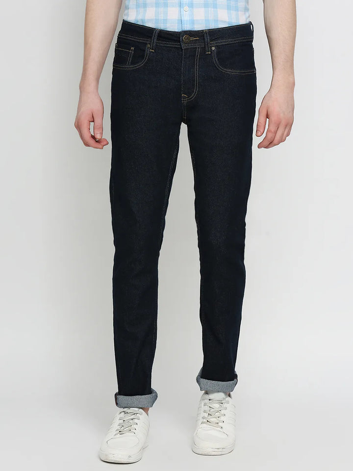 Blue Slim Fit Denim for Men