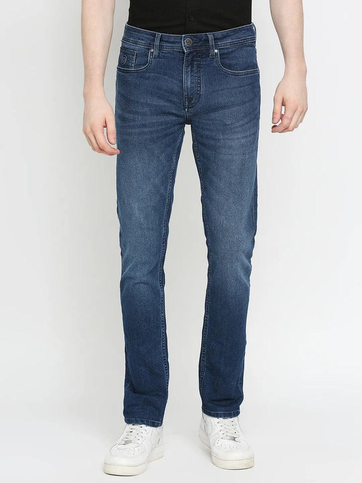 Blue Slim Fit Denim for Men