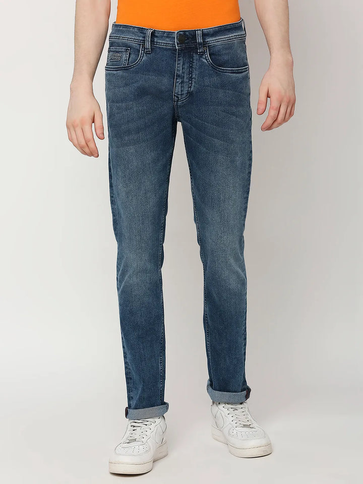 Blue Slim Fit Denim for Men