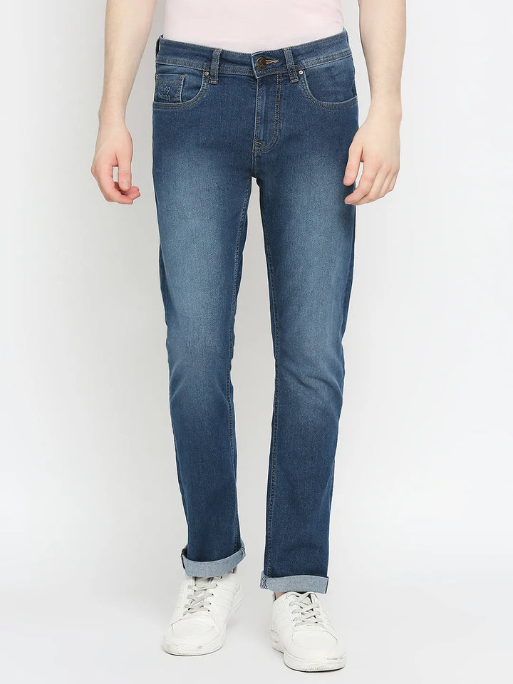 Blue Slim Straight Fit Men's Denims by Being Human Clothing