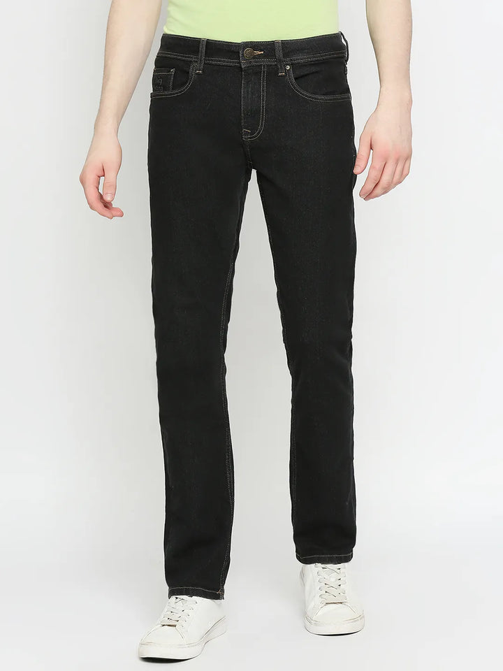 Black Slim Straight Fit Men's Denims