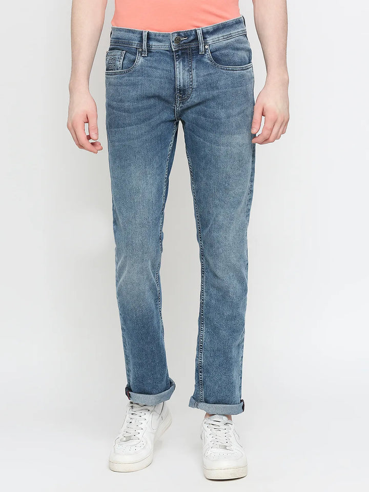 Blue Slim Straight Fit Men's Denims