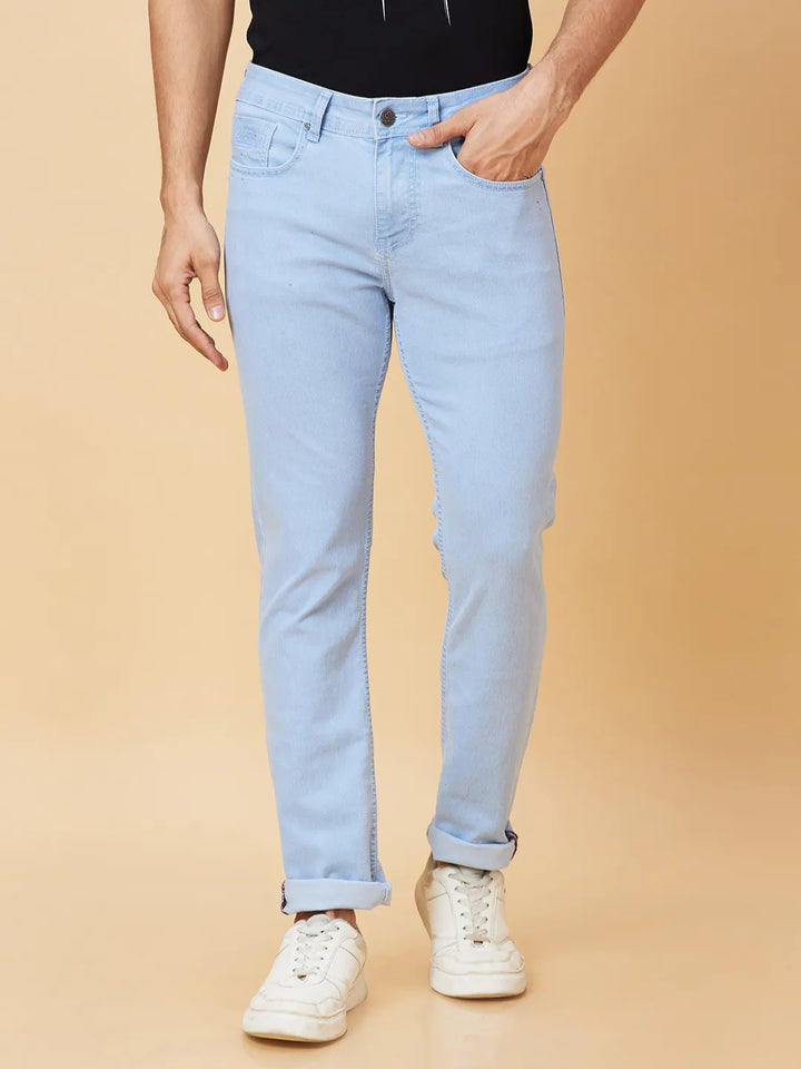 Blue Slim Fit Denim for Men