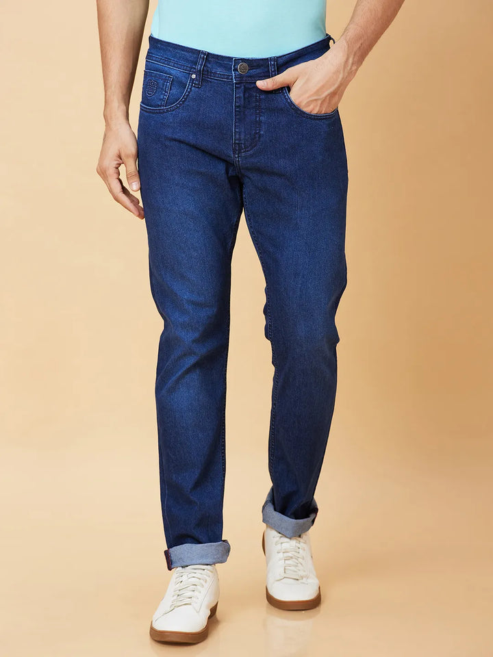 Blue Slim Fit Denim for Men