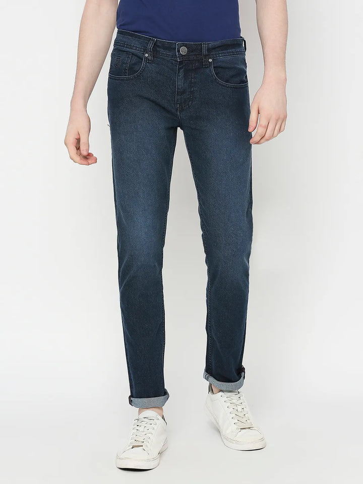 Blue Slim Fit Denim for Men