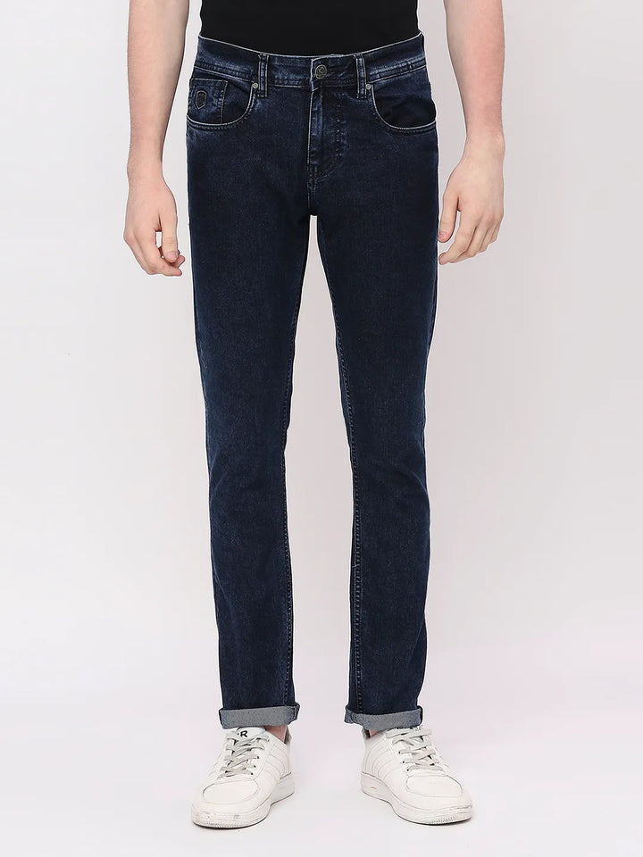 Blue Slim Fit Denim for Men