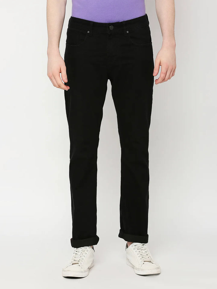 Black Slim Straight Fit Men's Denims