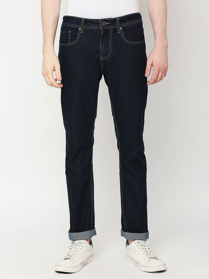 Blue Slim Fit Denim for Men