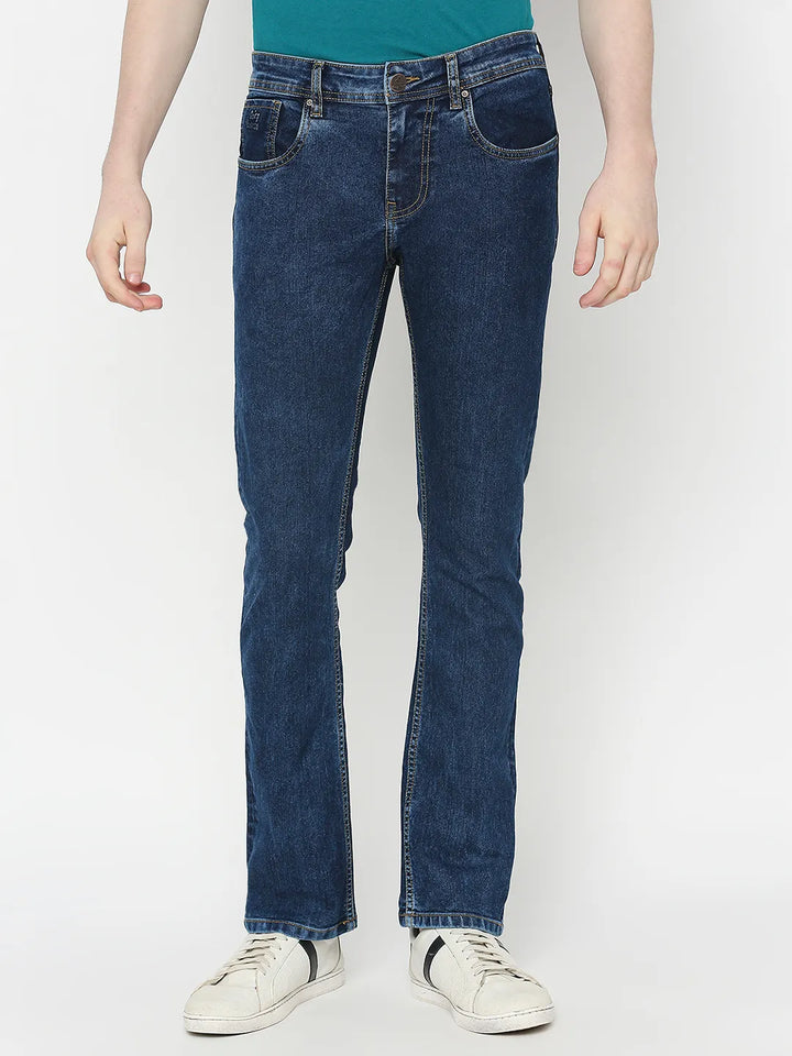 Blue Slim Straight Fit Denim for Men by Being Human Clothing