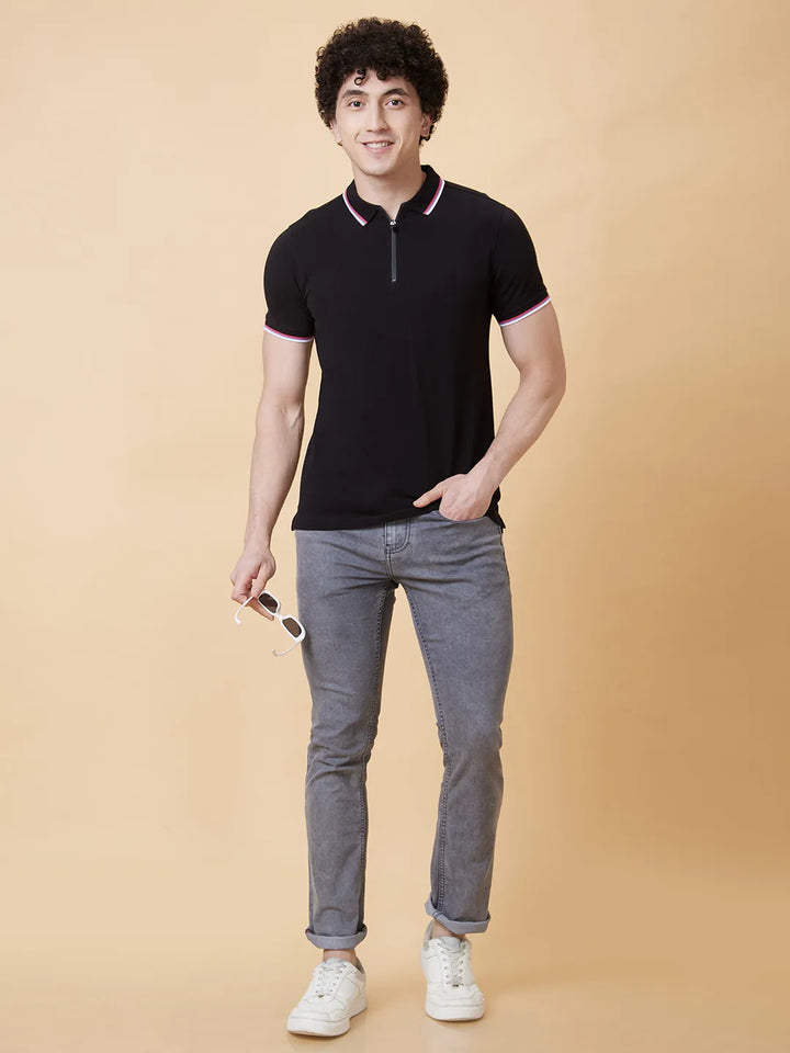 Grey Slim Straight Fit Men's Denims by Being Human Clothing