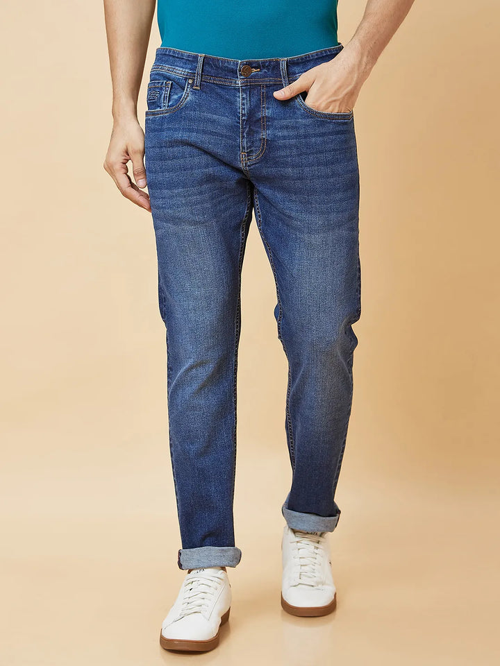 Blue Slim Fit Denim for Men