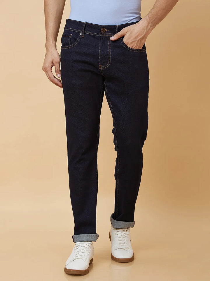 Blue Slim Fit Denim for Men