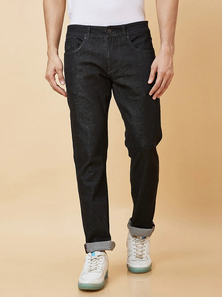 Black Slim Straight Fit Men's Denims
