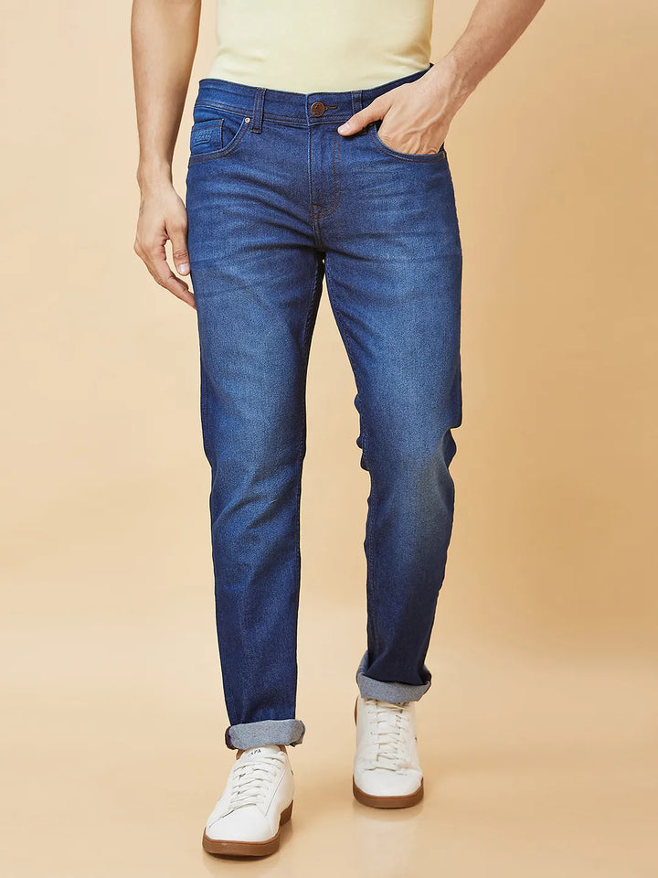 Blue Slim Fit Denim for Men