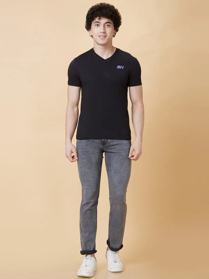 Grey Slim Straight Fit Men's Denims