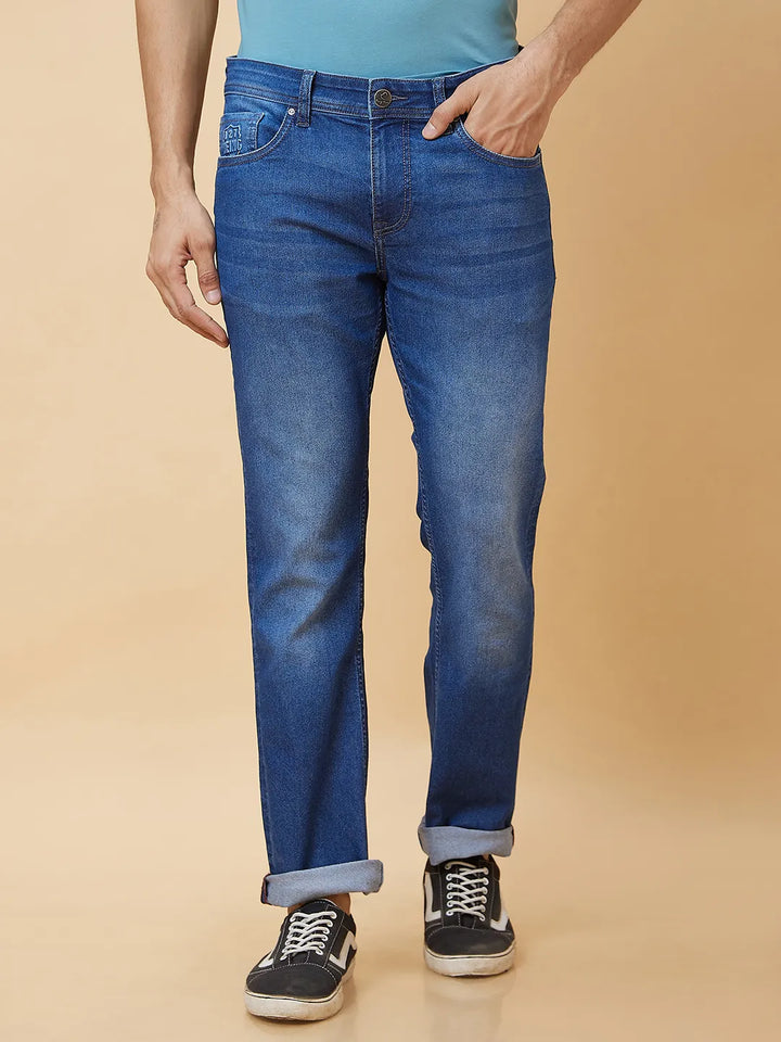 Blue Slim Straight Fit Men's Denims by Being Human Clothing