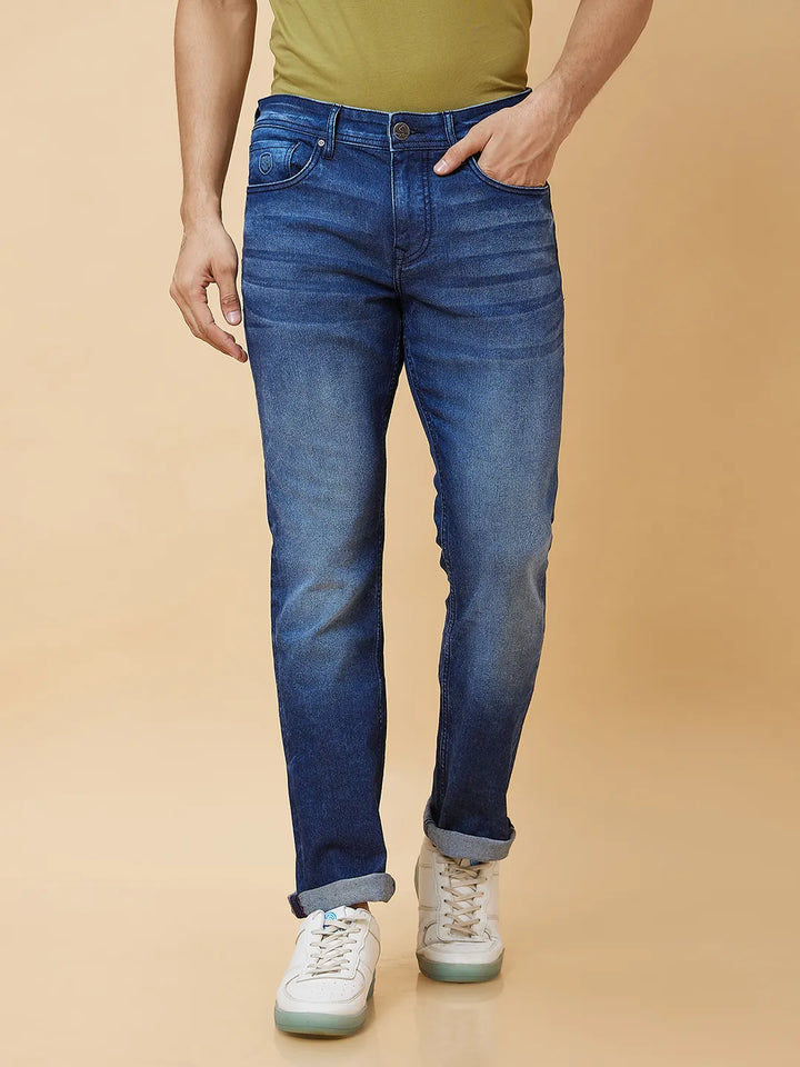 Blue Slim Straight Fit Men's Denims by Being Human Clothing