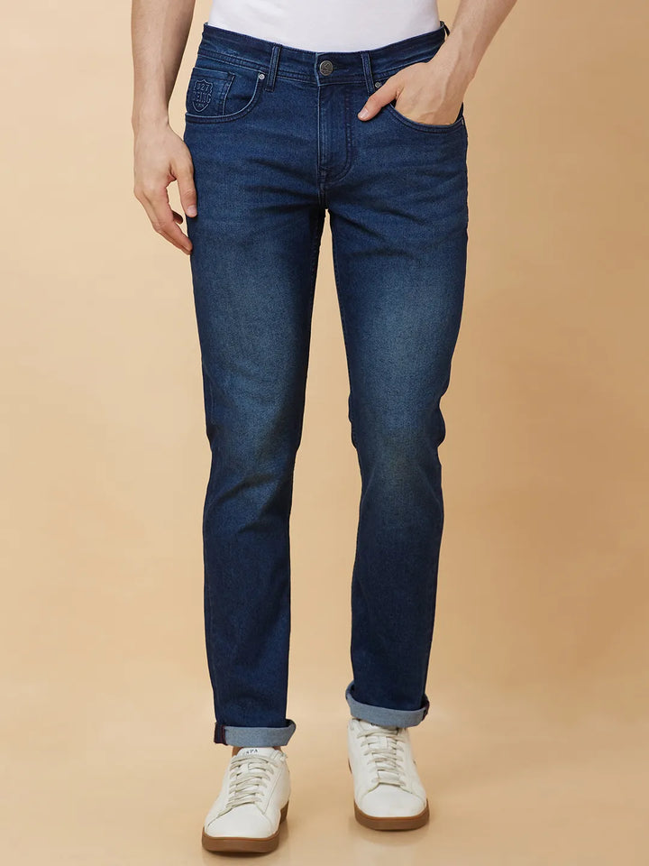 Blue Slim Fit Denim for Men