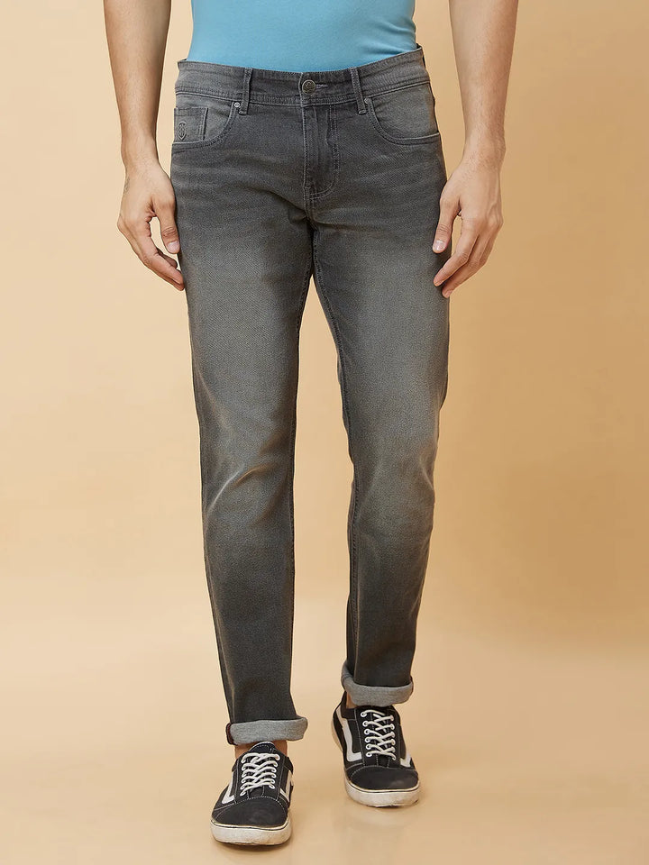 Grey Slim Fit Denim for Men