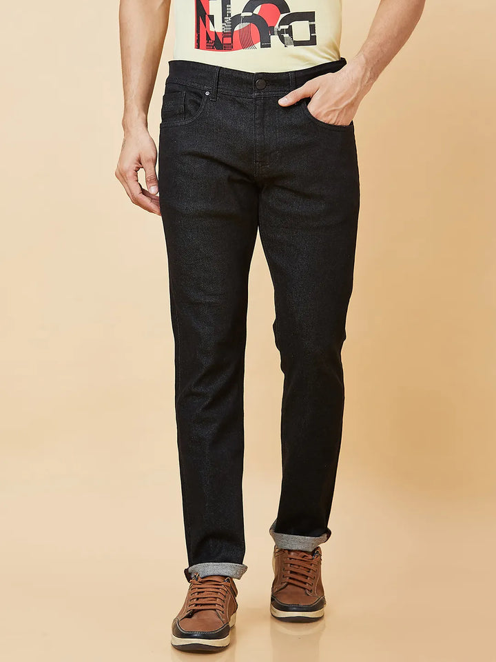 Black Slim Straight Fit Men's Denims