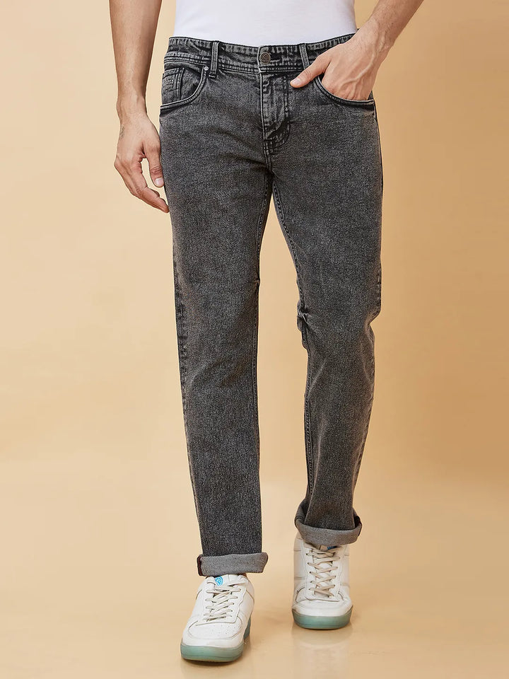 Black Slim Straight Fit Men's Denims